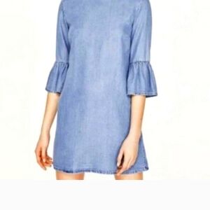 Zara Light Blue Denim Mini Dress